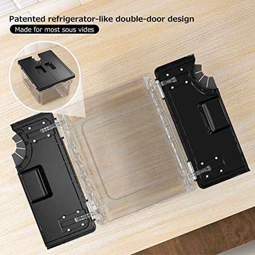 Vpcok Direct Sous Vide Container with Lid Double-Door-Opening Design 11.65 QT Sous Vide Pot Slow Cooker Container with Built- in Rack Compatible with Most Immersion Circulators - Image 4