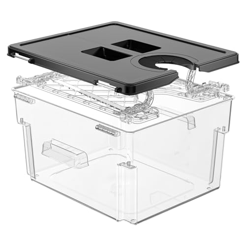 Vpcok Direct Sous Vide Container with Lid Double-Door-Opening Design 11.65 QT Sous Vide Pot Slow Cooker Container with Built- in Rack Compatible with Most Immersion Circulators - Image 1