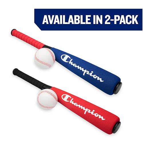 Champion Toddler Baseball Set (Red/Black), (Red/White/Blue), Big Fly Foam Bat and Soft Ball Kit for Kids Ages 3+, Oversized 24” Lightweight Bat with Molded Core, for Safe Indoor or Outdoor Play - Image 2