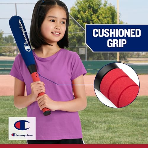 Champion Toddler Baseball Set (Red/Black), (Red/White/Blue), Big Fly Foam Bat and Soft Ball Kit for Kids Ages 3+, Oversized 24” Lightweight Bat with Molded Core, for Safe Indoor or Outdoor Play - Image 5
