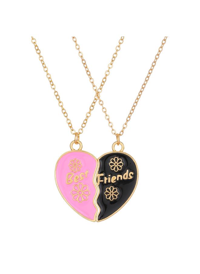 New Friendship Necklace Women's Alloy Love Rainbow Necklace Set European And American Personality Good Friend Clavicle Chain