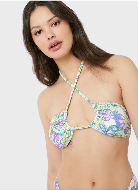 Halter Neck Cut Out Bikini Top