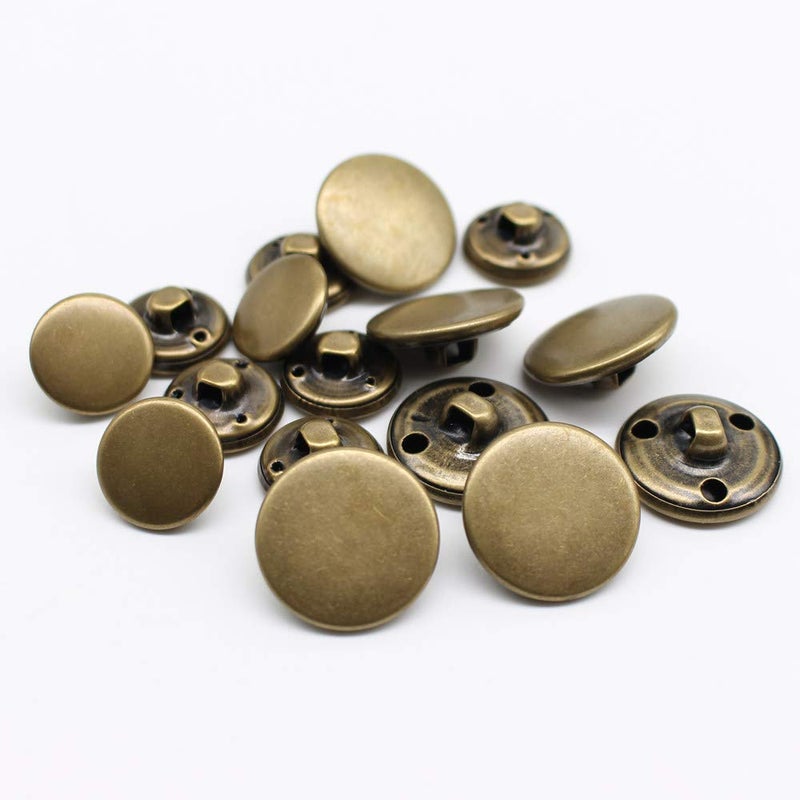 YaHoGa 17 Pieces Antique Brass Metal Buttons 20mm 15mm Blazer Buttons Set for Blazers, Suits, Sport Coat, Uniform, Jackets (MB20160) - Image 2