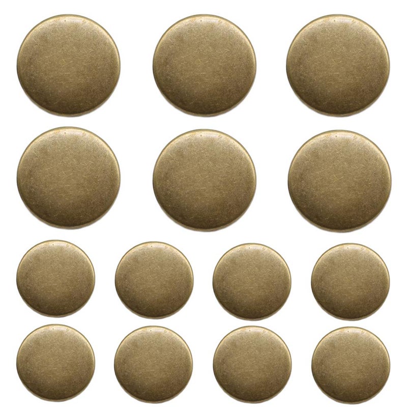 YaHoGa 17 Pieces Antique Brass Metal Buttons 20mm 15mm Blazer Buttons Set for Blazers, Suits, Sport Coat, Uniform, Jackets (MB20160) - Image 1
