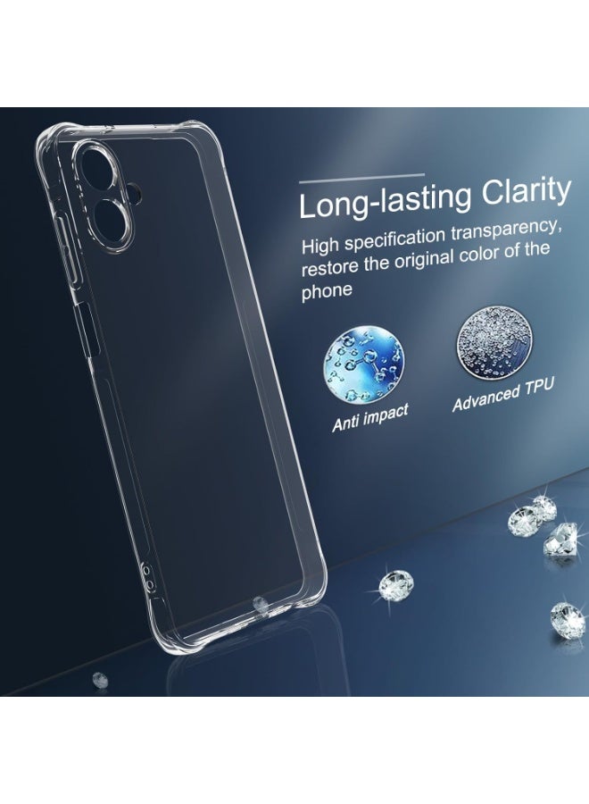 SanHu for Samsung Galaxy A07 2-In-1 Thin Soft Case Cover, Anti Drop Protection, Anti Fingerprint, Durable, Easy To Clean And Install, Frosted Protective Case+Transparent Four Corner Anti Drop Protective Case - Image 4