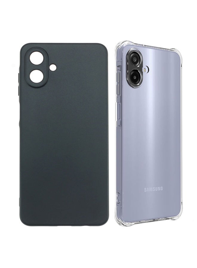 SanHu for Samsung Galaxy A07 2-In-1 Thin Soft Case Cover, Anti Drop Protection, Anti Fingerprint, Durable, Easy To Clean And Install, Frosted Protective Case+Transparent Four Corner Anti Drop Protective Case - Image 1
