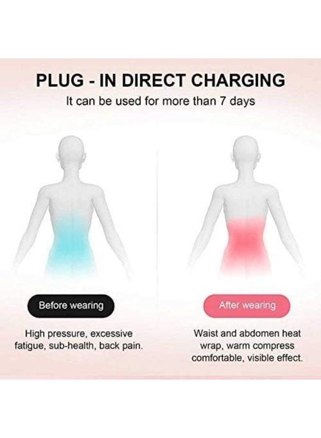 Portable wireless menstrual heating pad, wireless electric massage pillow for lower back pain and menstrual cramps relief, comfortable abdominal device, USB heating waist belt, 3 heat levels and 4 modes - Image 4