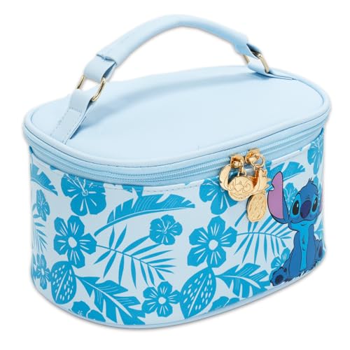 Disney Stitch Cosmetic Bag Set Bundle with Oval Cosmetic Case for Makeup Travel Size Toiletries Plus Bookmark Stickers Stitch Travel Bag for Girls Women - Image 3