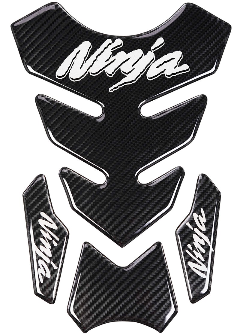 REVSOSTAR 5D Real Carbon Fiber Chrome Decal Sticker Vinyl Decal Emblem Protection Gas Tank Pad for Ninja 250 300 All Series with Keychain - Image 1
