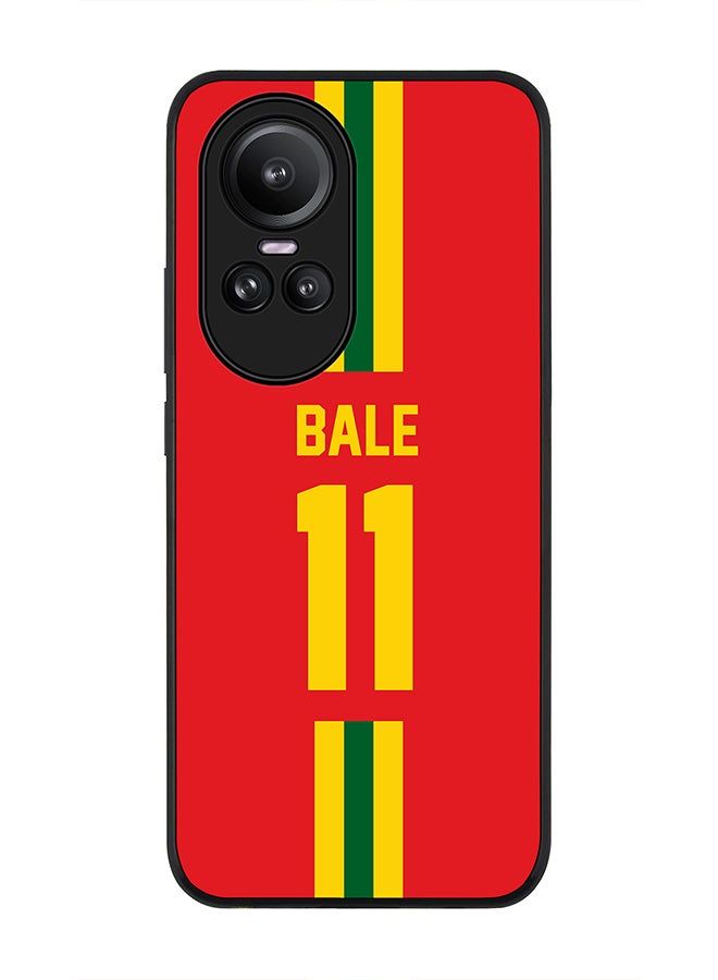 Stylizedd Rugged Black Edge case for Oppo Reno10 / Oppo Reno10 Pro, Custom Slim fit Thin Phone Case Cover - Football Team - Wales, Player Name - Bale - Image 1