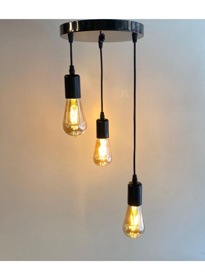 El Rawda Lighting Three-piece pendant with a distinctive and elegant shape without lamps | modern decorative LED E27 pendant light ceiling lamp hanging | suitable for any room | Color: Black | Size: 60x23x23 cm - Image 3