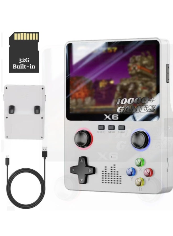 X6 Handheld Video Game Console with 3.5-Inch Display – Preloaded with 10,000+ Retro Games – Dual Player Support with External Gamepad – 640x480 Resolution, Built-In Battery, Multimedia Playback, TF Card Slot – Portable Gaming Device for All Ages - Image 1