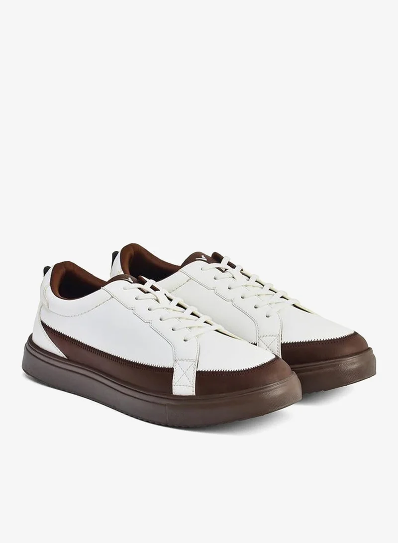 Yoho brown Men Contrast Panel Casual Sneakers for Men | Best Price UAE