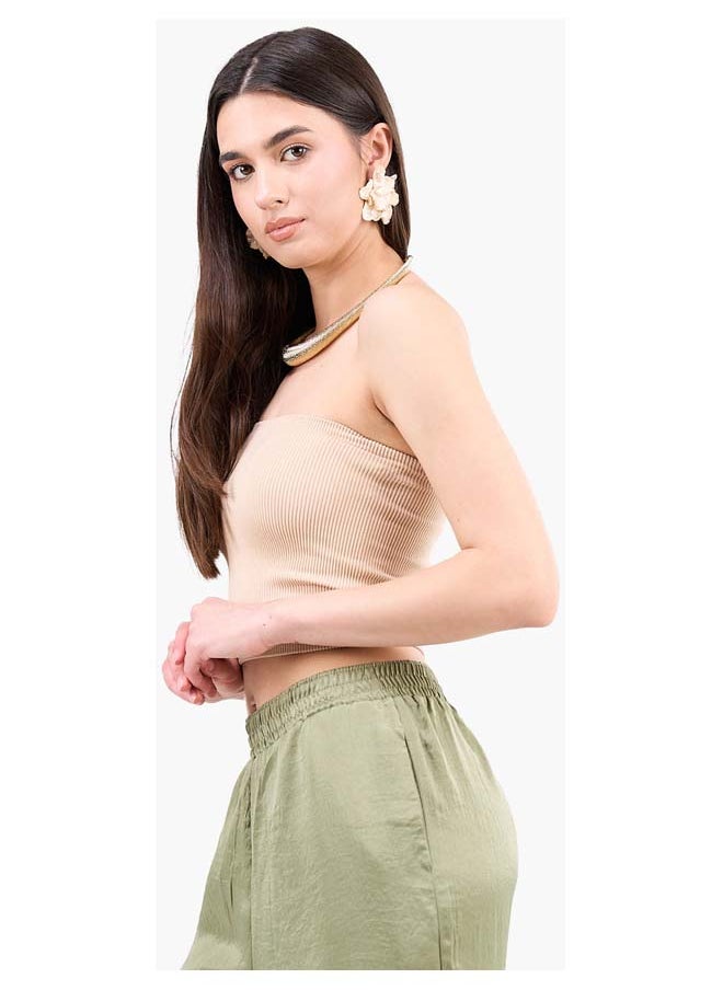 Clue Strapless Cropped Ribbed Top  - Image 2