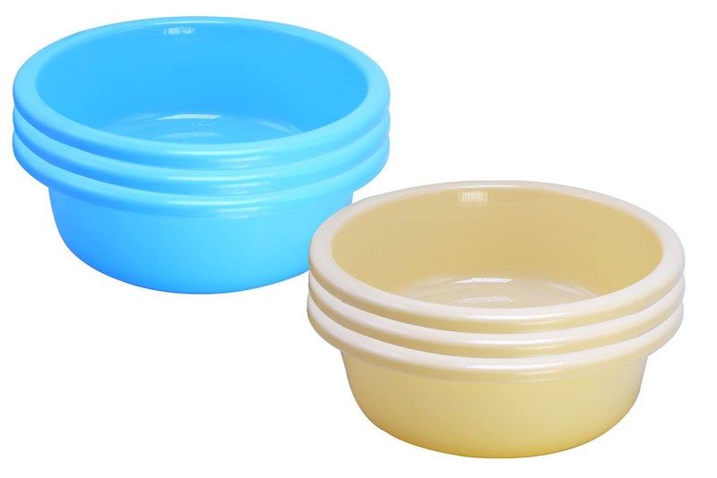 Wonder Homeware Bowl 6 Heavy Quality Bowl Set, 6 pc Bowl 4 LTR, Blue Yellow Color - Image 1