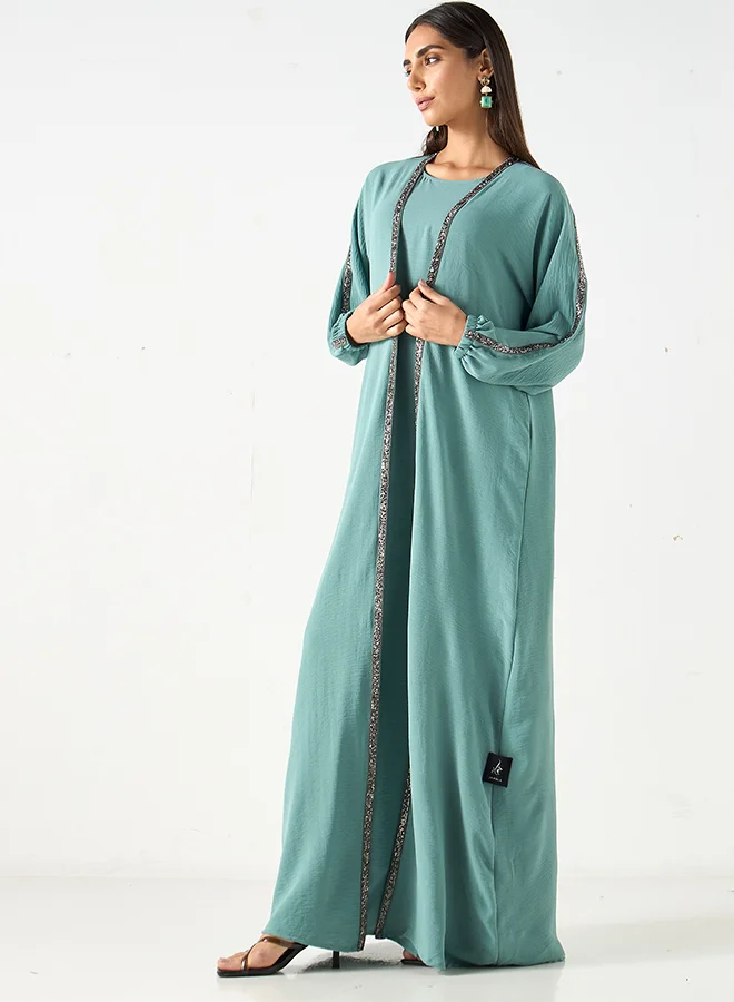 هدية المدينة  Embeliished Open Abaya - HM