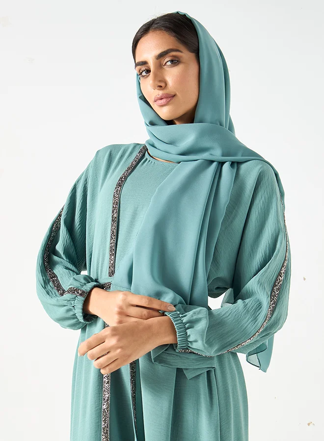 هدية المدينة  Embeliished Open Abaya - HM