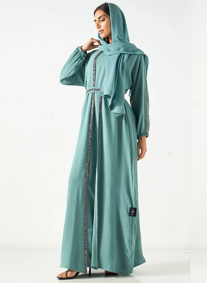 هدية المدينة  Embeliished Open Abaya - HM