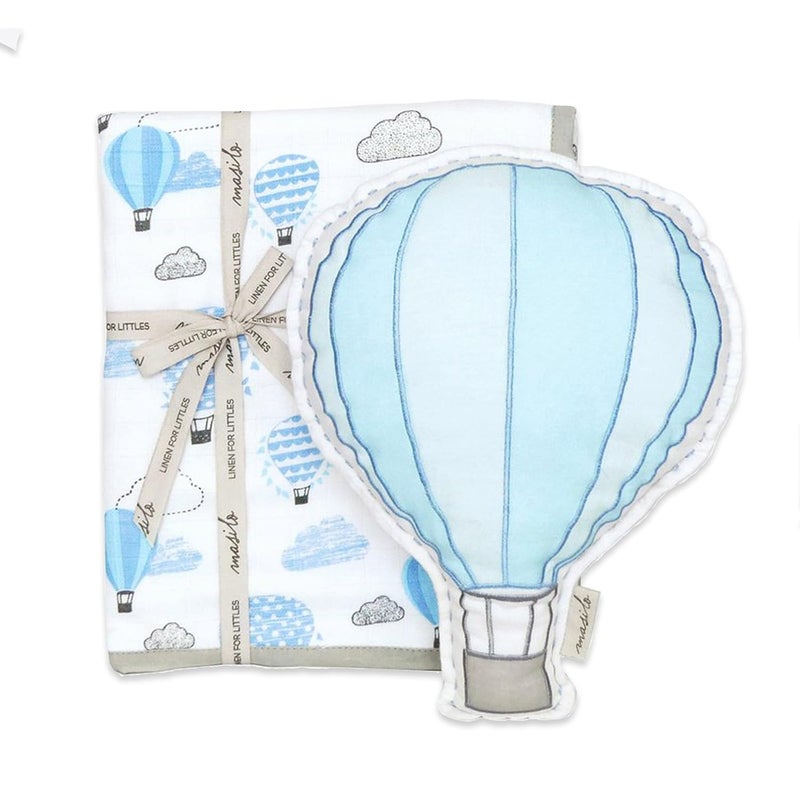 Masilo Up Up & Away Tuck Me in Gift Bundle (Blue) (Small Blanket (0-1 Years), Blue) - Image 1