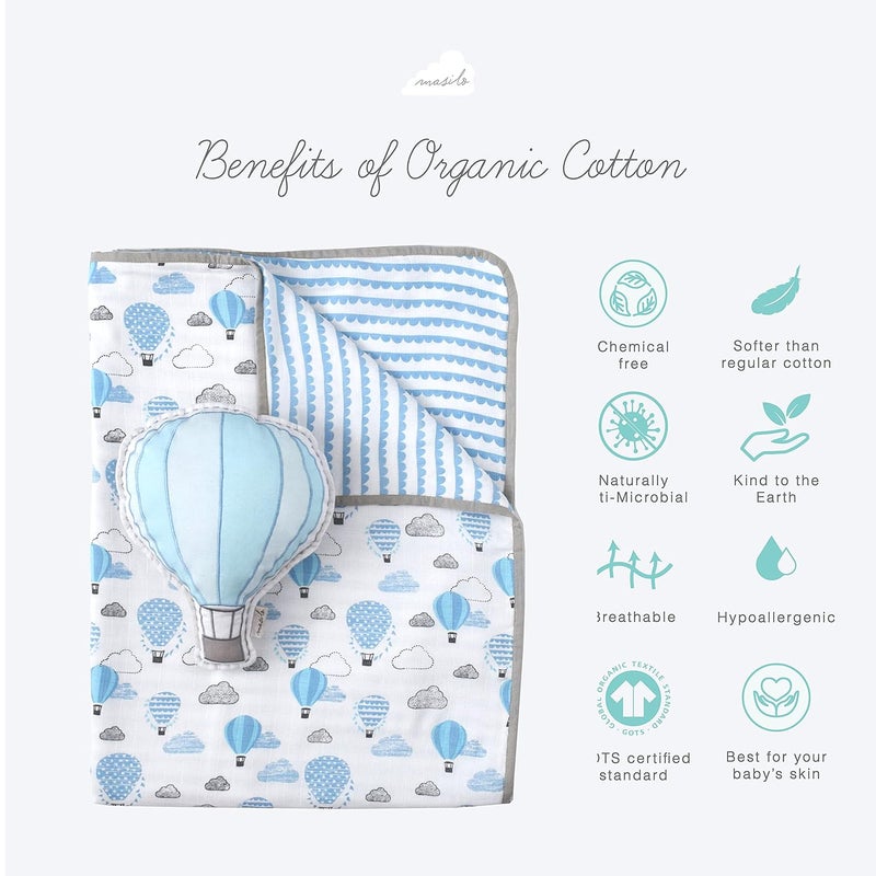 Masilo Up Up & Away Tuck Me in Gift Bundle (Blue) (Small Blanket (0-1 Years), Blue) - Image 3