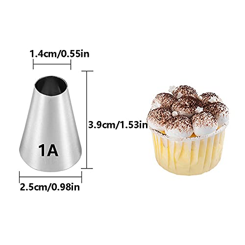 Bmaacye Large Piping Tips Set,Icing Tips with 1M Open Star Decorating Tip,2D Drop Flower Frosting Tip,1A Round Pastry Tip and 895 Basketweave Piping Tip for Cake Cupcake Decorating,4 Pcs - Image 4