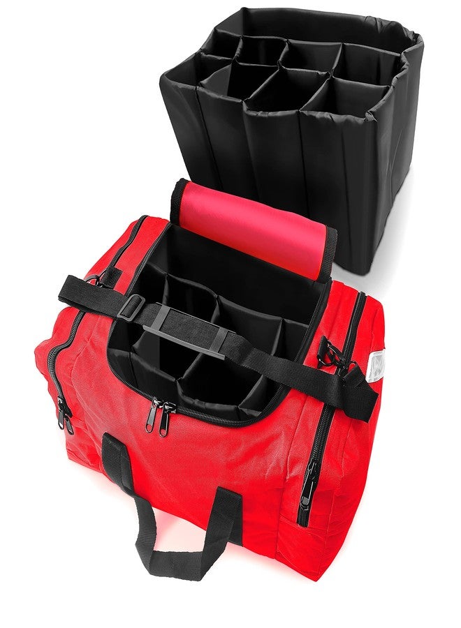 ASA TECHMED Large EMT First Responder Trauma Medical Bag Empty for Home 21x12x9 Inches, Office, School, EMTs, Paramedics, First Responders, Red - Image 5