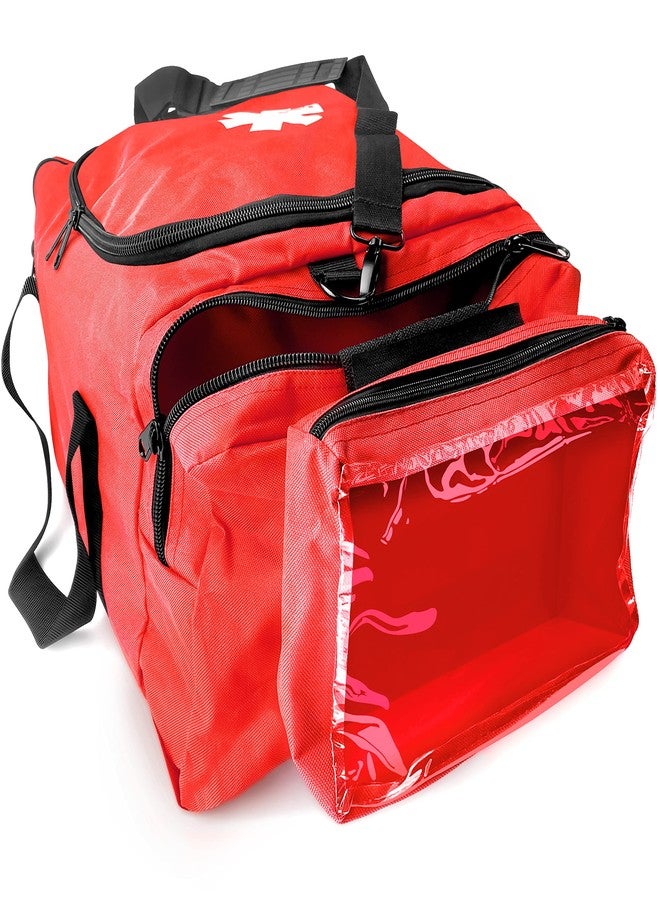 ASA TECHMED Large EMT First Responder Trauma Medical Bag Empty for Home 21x12x9 Inches, Office, School, EMTs, Paramedics, First Responders, Red - Image 4