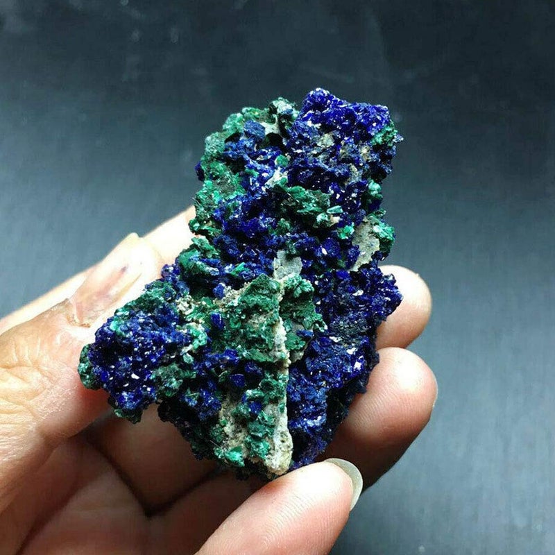 Wixine 1Pcs Natural Azurite Malachite Crystal Mineral Specimen Healing Stone 1-3cm - Image 2