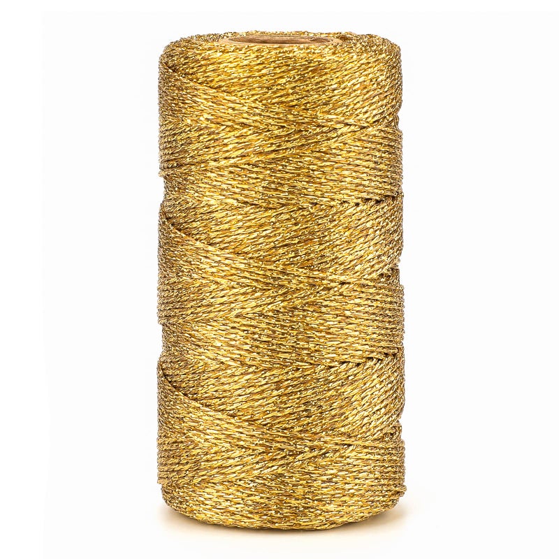 jijAcraft 100M Gold String 15MM Gold Thread Twine Metallic Thread Cord for Wedding Decoration DIY Crafts Gift Wrapping