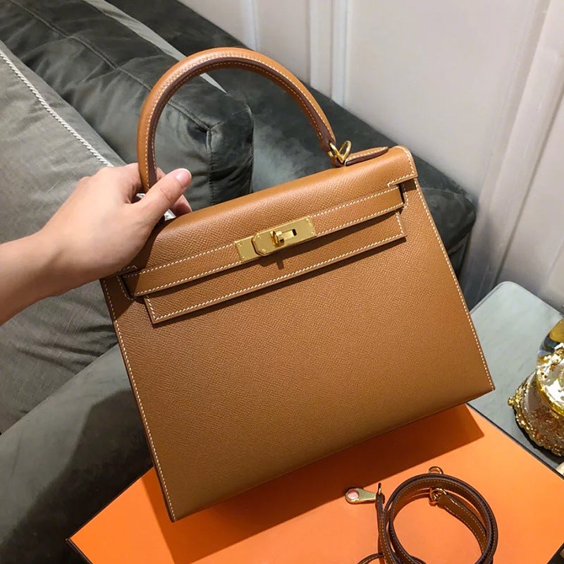 Women'S Handbag Palm Print Second Generation Kelly Bag Cowhide Mini Kelly Bag Shoulder Bag Crossbody Small Handbag - Image 1