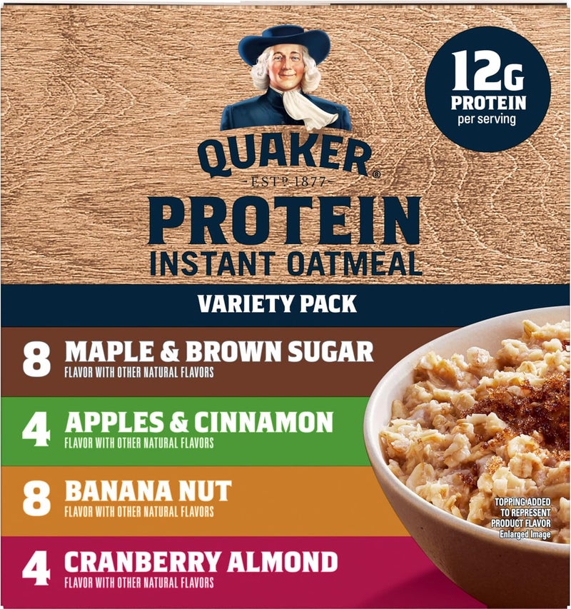 Quaker Instant Oatmeal Protein Variety Pack - 24 Individual Packets with 4 Delicious Flavors - Image 3