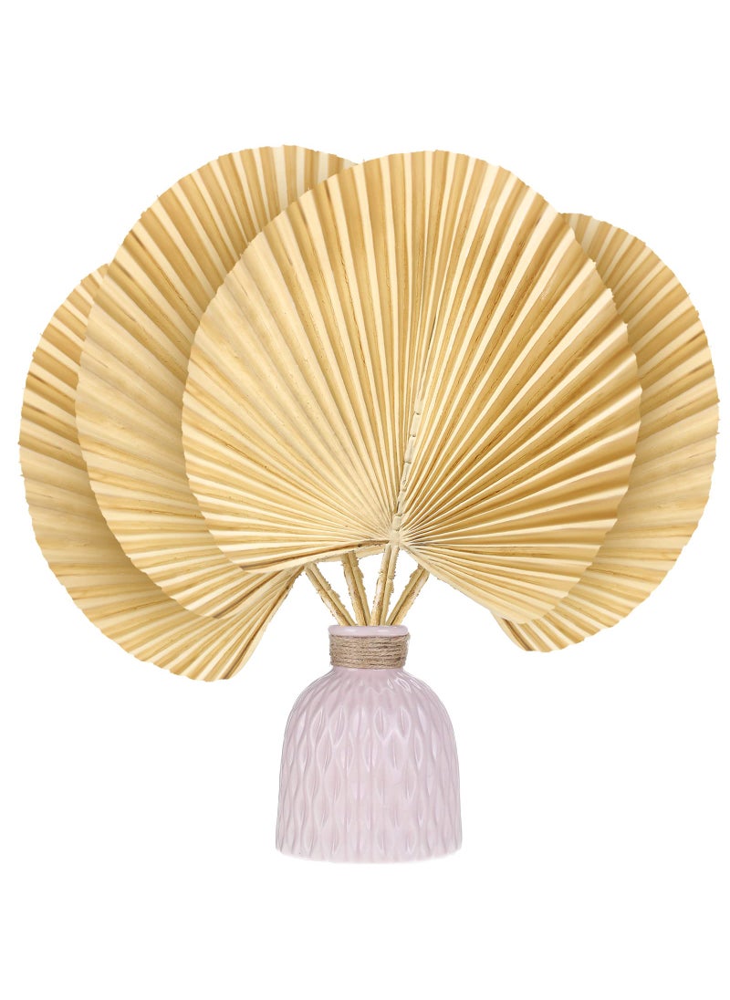 Juinte Juinte 8 Pieces Dried Palm Leaves Artificial Plastic Dried Palm Fans Boho Flowers Cake Topper Decor Flowers Plants for Wedding Home Office Decoration 