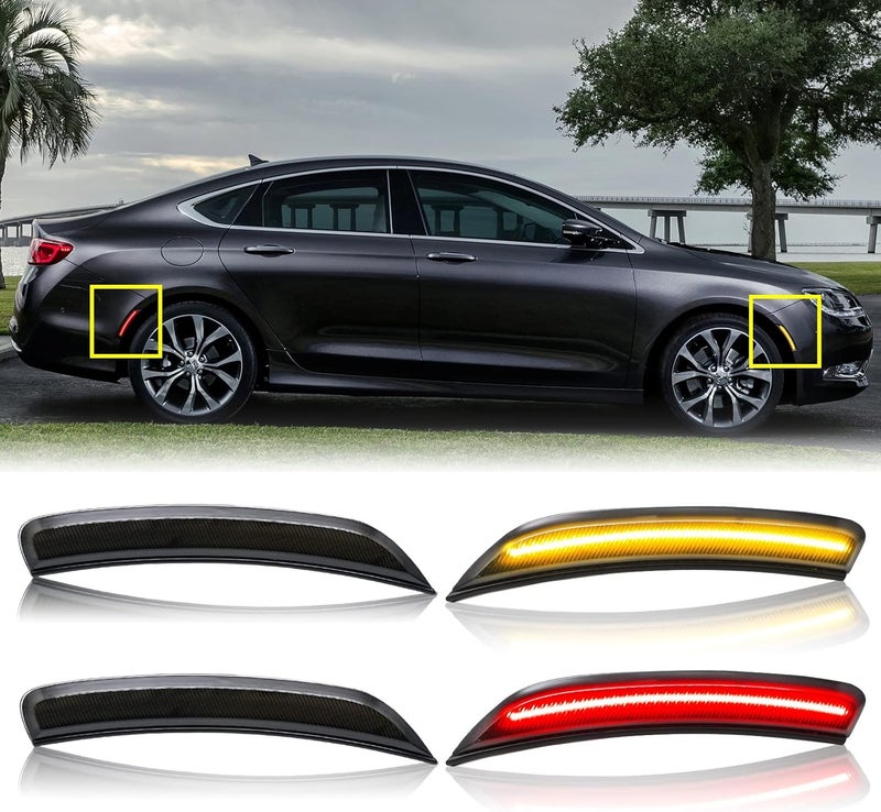 Mynoway 4PCS Smoked Lens LED Side Marker Lamp Replacement for Chrysler 200 (2015-2017) - Image 1