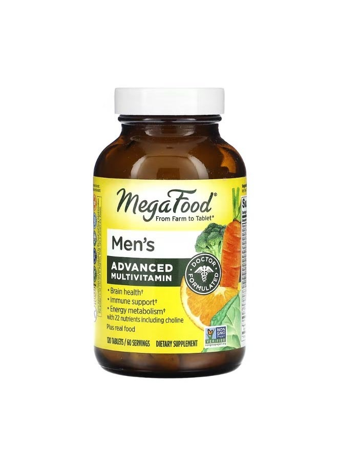 MegaFood Mens Advanced Multivitamin 120 Tablets  - Image 1
