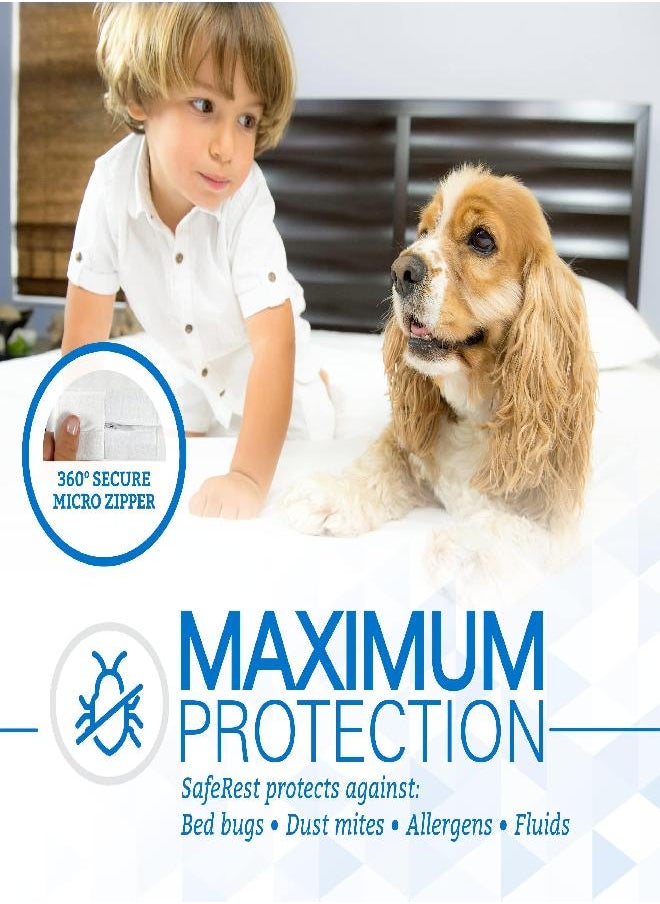 SafeRest - SafeRest Zippered Mattress Protector - Premium 15-18 Inch Waterproof Mattress Cover for Bed - Breathable & Noiseless Washable Mattress Encasement - King - Image 1