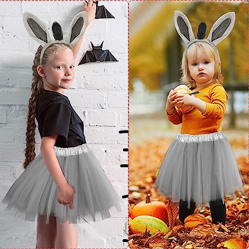 Newcotte 3 Pcs Halloween Costume Animal Tutu Ears Headband Tail Fancy Dress Costume Kit for Youth Adult Halloween Cosplay(Donkey,18-28 Years) - Image 2