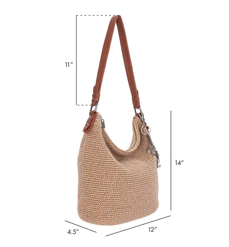 The Sak Sequoia Hobo Bag - Hand Crochet Women's Handbag for Everyday & Travel - Durable, Large Purse With Shoulder Bag Strap & Zipper Pocket - Bamboo - Image 4