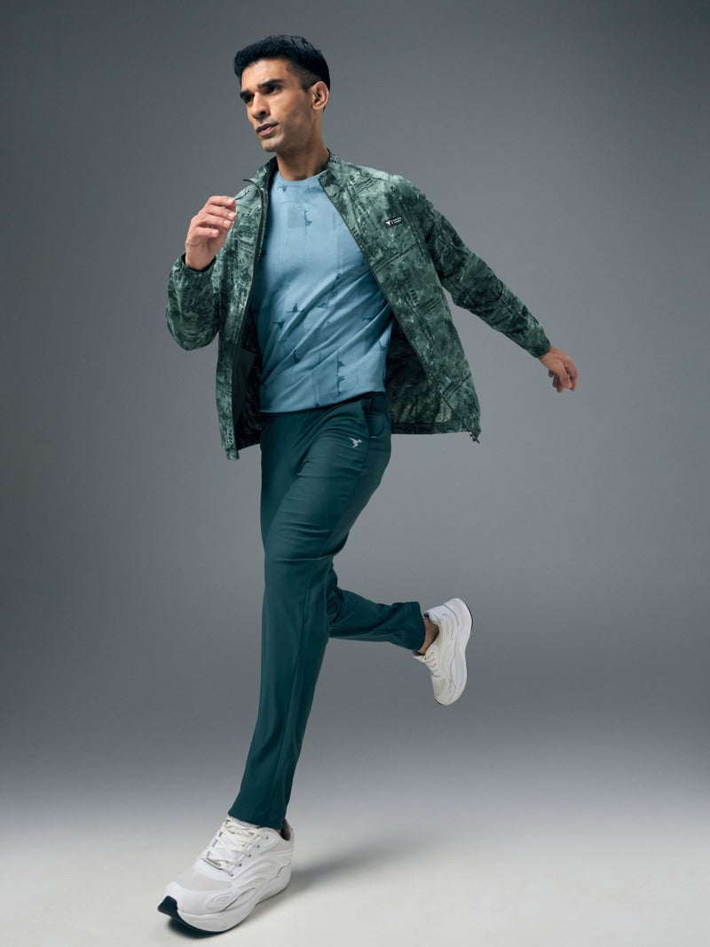 TECHNOSPORT Men's Slim Fit All Over Print Jacket for Sports, Gym & Regular Use - (MJPM92GPN005_Green Platoon_XL) - Image 4