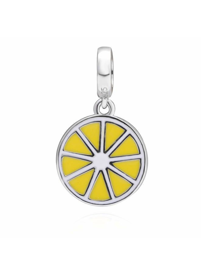 SOUKISS Yellow Lemon Charms 925 Sterling Silver Fruit Dangle Charms Fits European Bracelet - Image 3