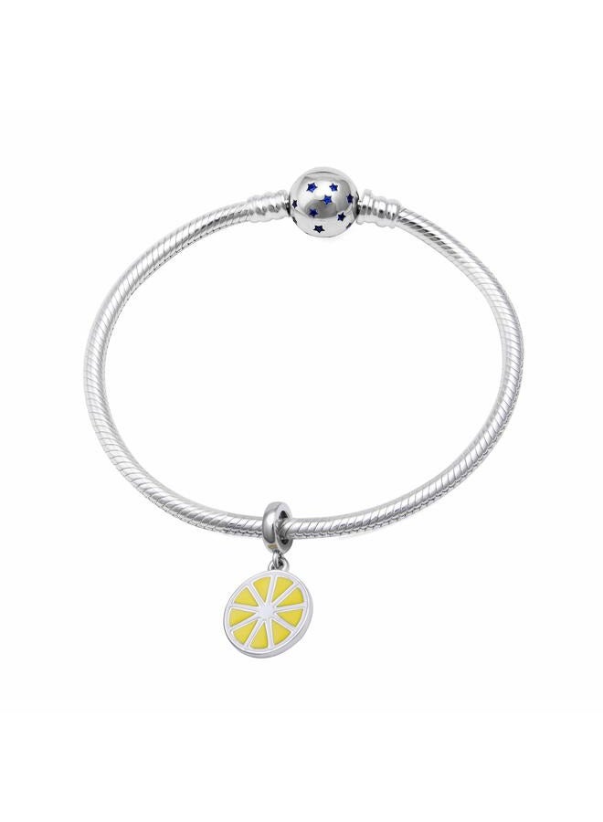 SOUKISS Yellow Lemon Charms 925 Sterling Silver Fruit Dangle Charms Fits European Bracelet - Image 4