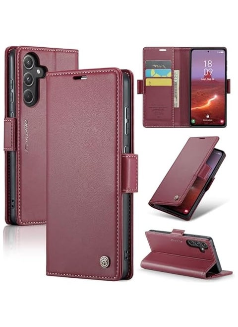 Leather protective cover for Samsung Galaxy A55 5G Red