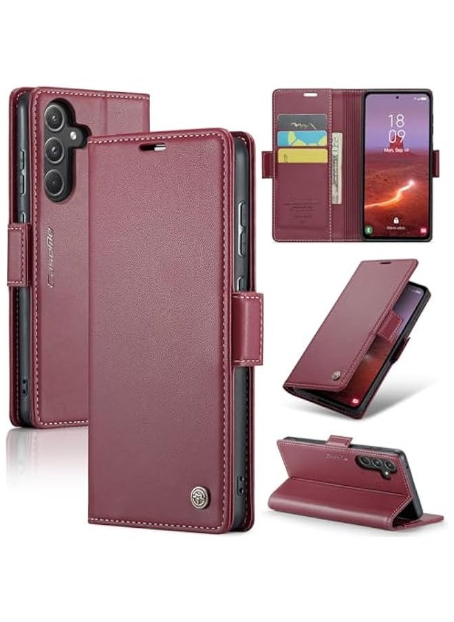 Leather protective cover for Samsung Galaxy A55 5G Red