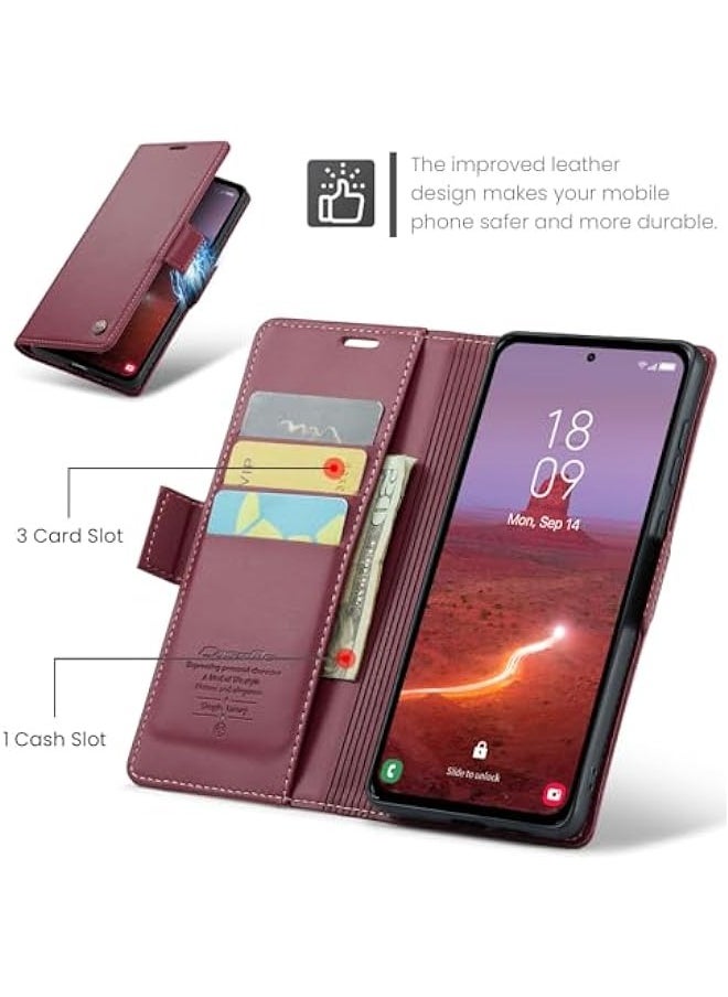 Leather protective cover for Samsung Galaxy A55 5G Red