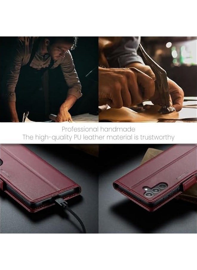 Leather protective cover for Samsung Galaxy A55 5G Red