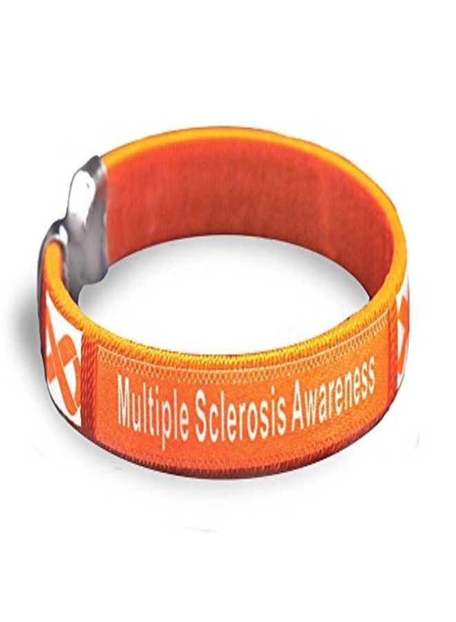 Fundraising For A Cause 2 Pack Multiple Sclerosis Awareness Bangle Bracelets - Orange Ribbon Awareness Bracelets Perfect for MS Awareness Campaigns, Support Groups, Gift-Giving and Fundraising - Image 1