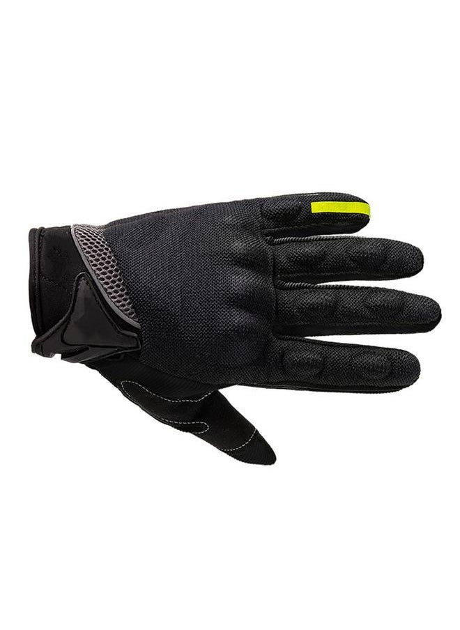 Thoraya Motorcycle Gloves PVC Nylon Full Finger Cycling Gloves with Hook and Loop for MTB Riding Road Racing Black L  - Image 2