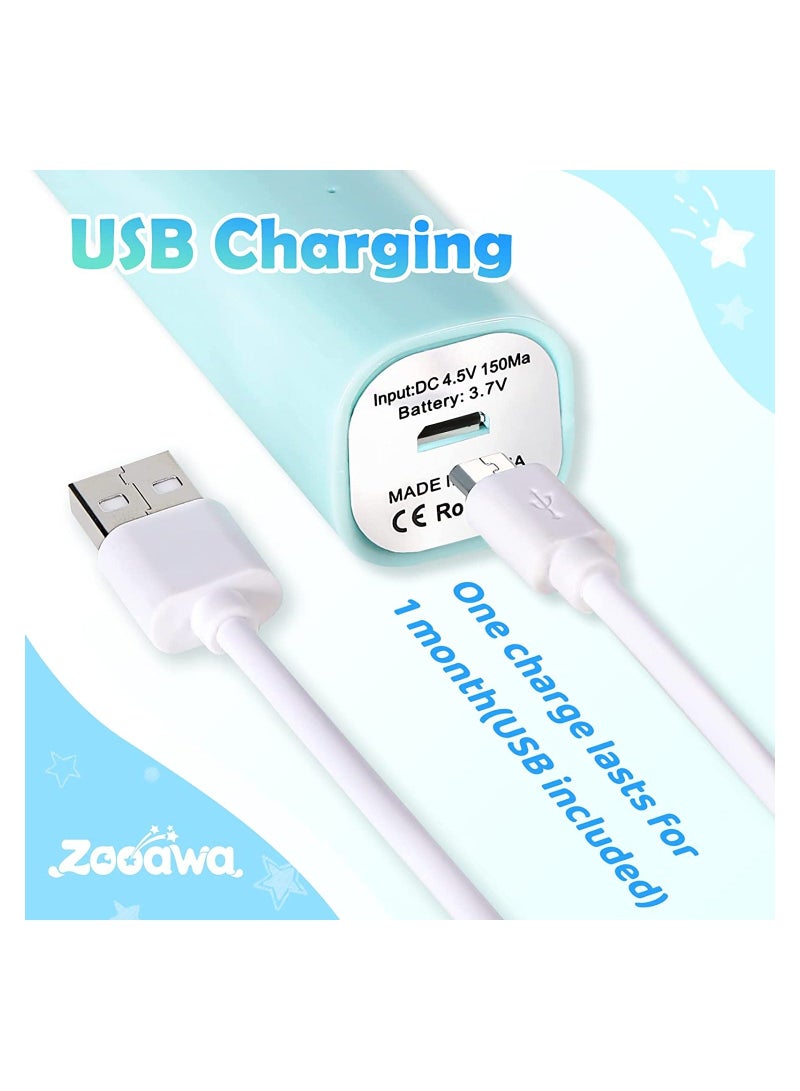 Y&D Baby Electric Nail File, 8 in 1 Safe Fingernail Clippers Cutter, Newborn Care Set for Infant Kids Toes, Fingernails, Blue - Image 4