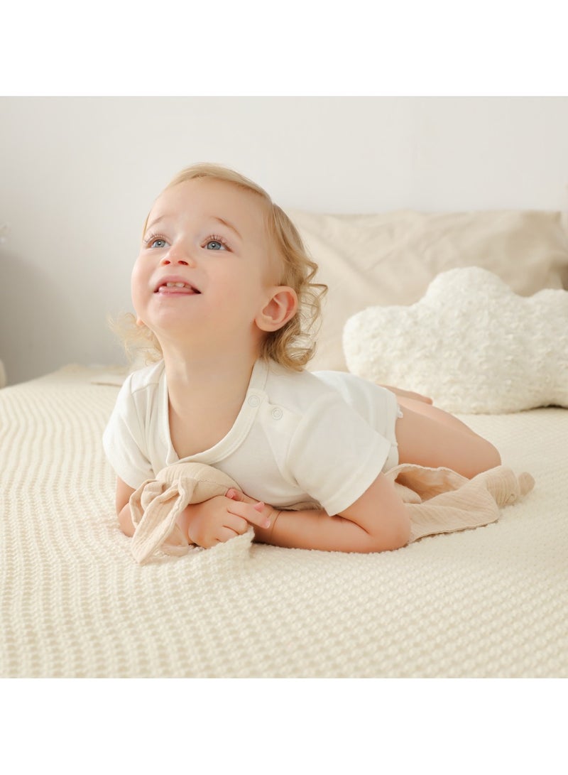 Gobell Baby Pure Cotton Cloth Comfort Towel Baby Sleeping Doll with Sensory Teether Khaki - Image 3