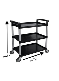 Extra 3-layer food serving cart, plastic shelves  - Image 4