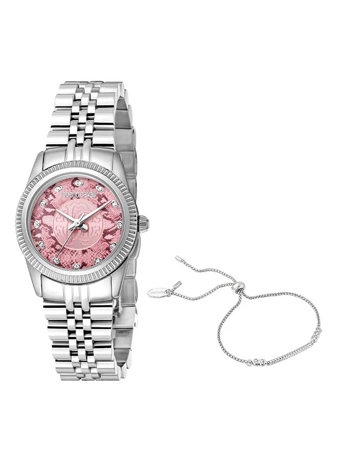 roberto cavalli - ساعة يد نسائية أنالوج من الفولاذ المقاوم للصدأ RC5L074M0045 SET - 22 مم - Image 1